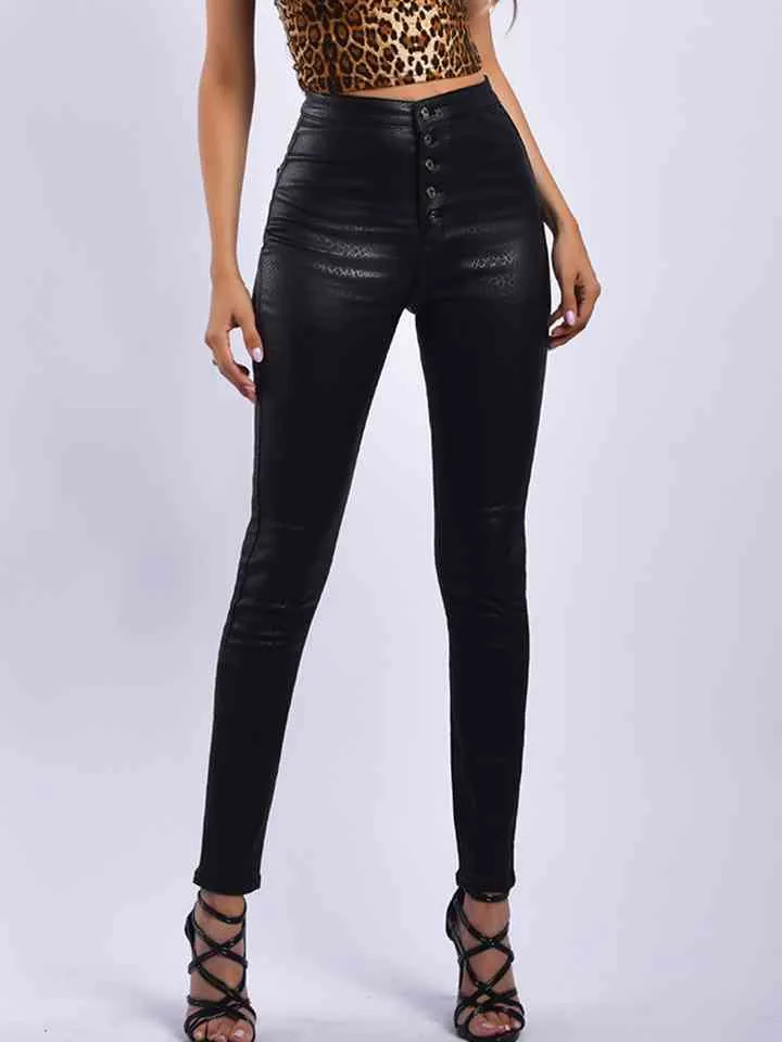 Snake Print High Waist Skinny Pants