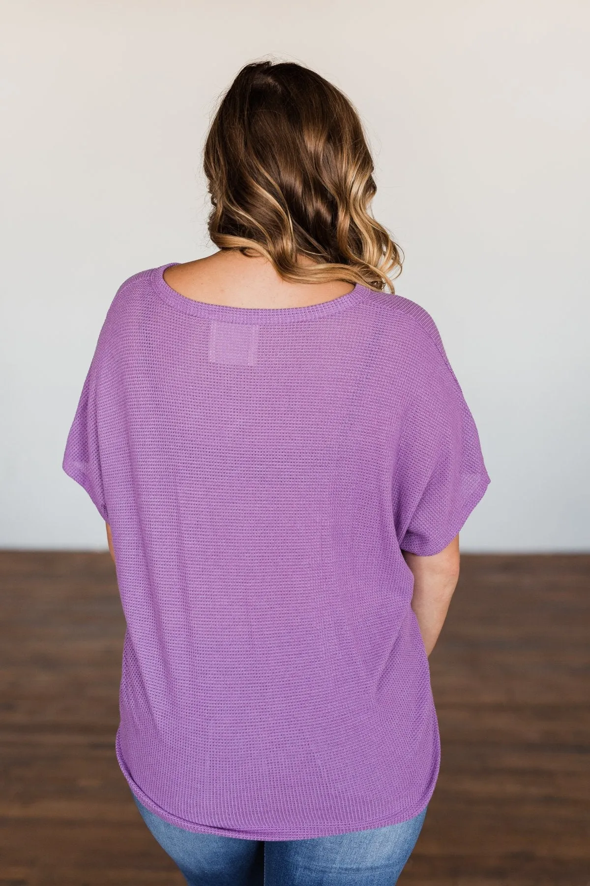 So Much Joy Front Tie Knit Top- Purple