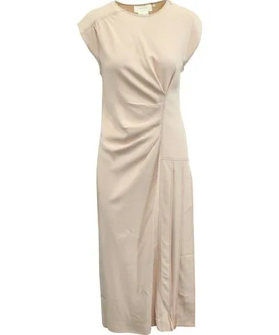 SPORTMAX Pleated Midi Dress in Pink Viscose