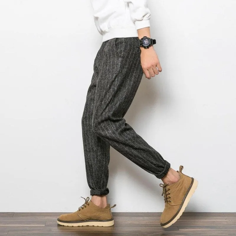 Striped casual pants harem pants