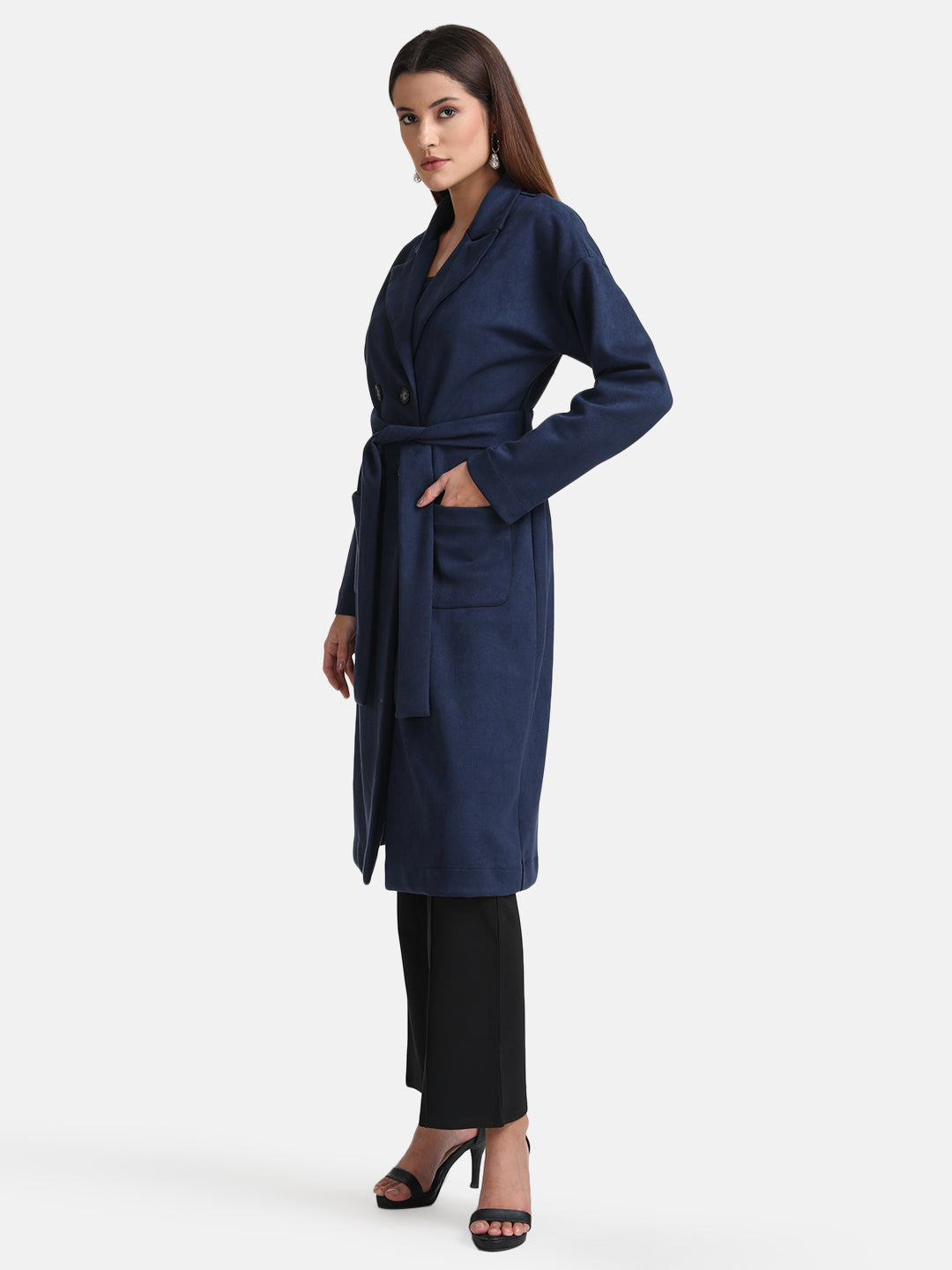 Suede Trench Coat With Belt