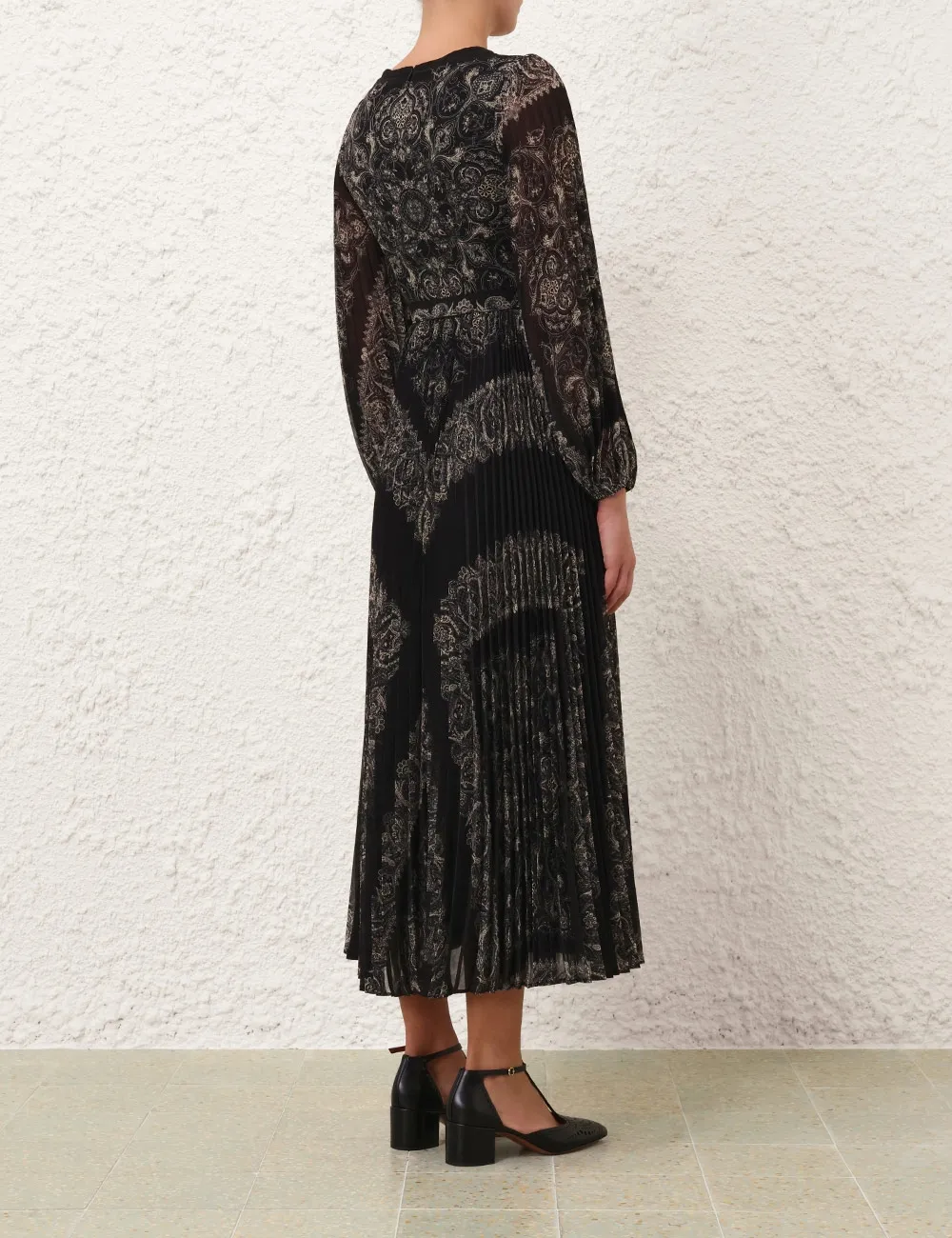 Sunray Long Sleeve Midi Dress