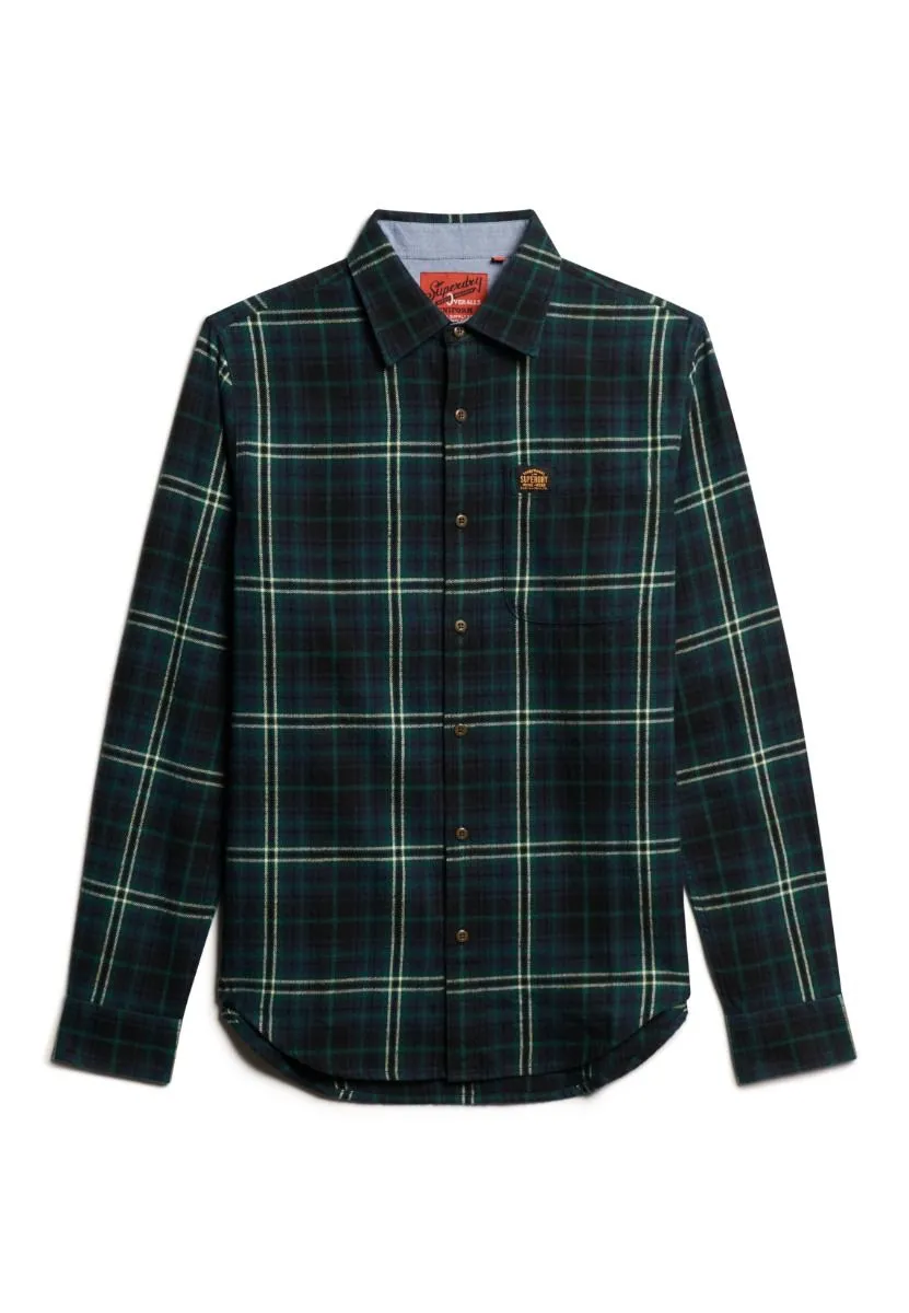 Superdry Lumberjack Cotton Long Sleeve Shirt Frontier Check Navy