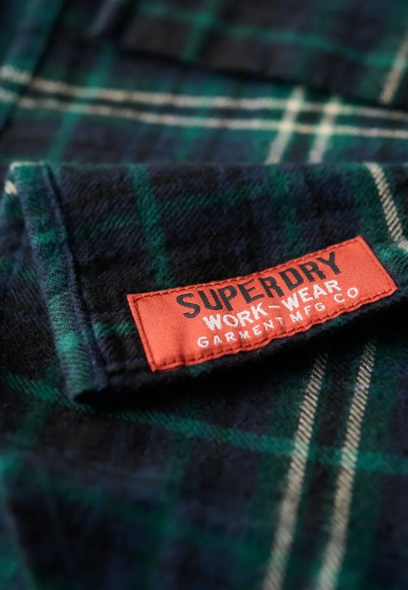 Superdry Lumberjack Cotton Long Sleeve Shirt Frontier Check Navy