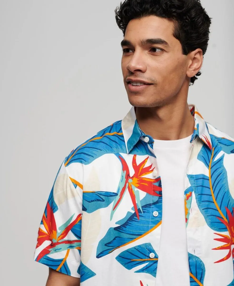 Superdry Vintage Hawaiian Short Sleeve Shirt Optic Paradise