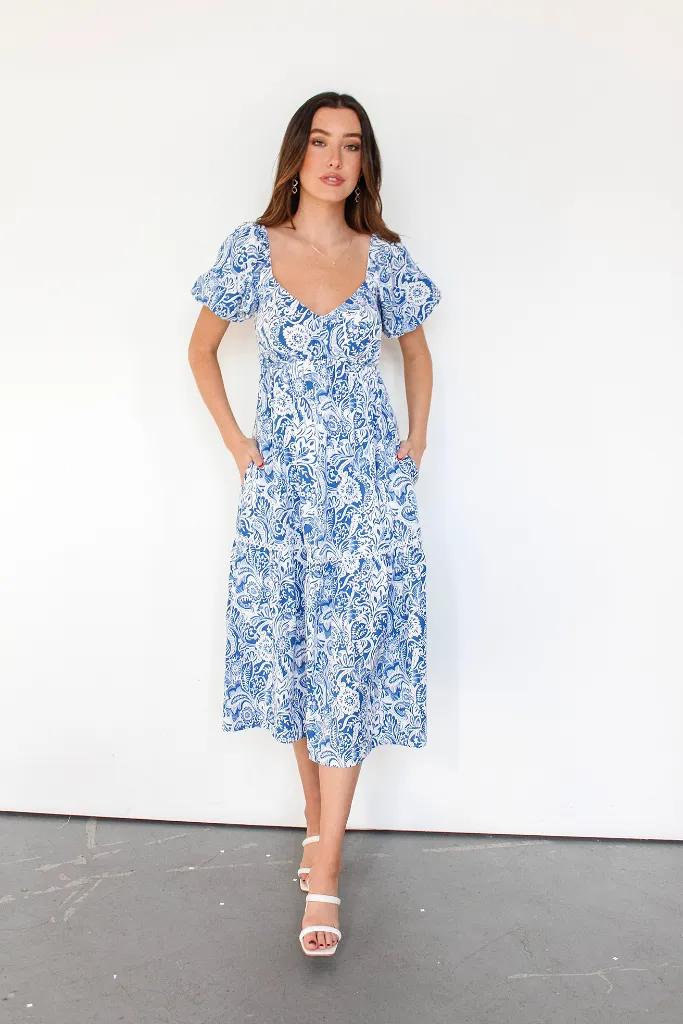 Tea Time Paisley Midi Dress