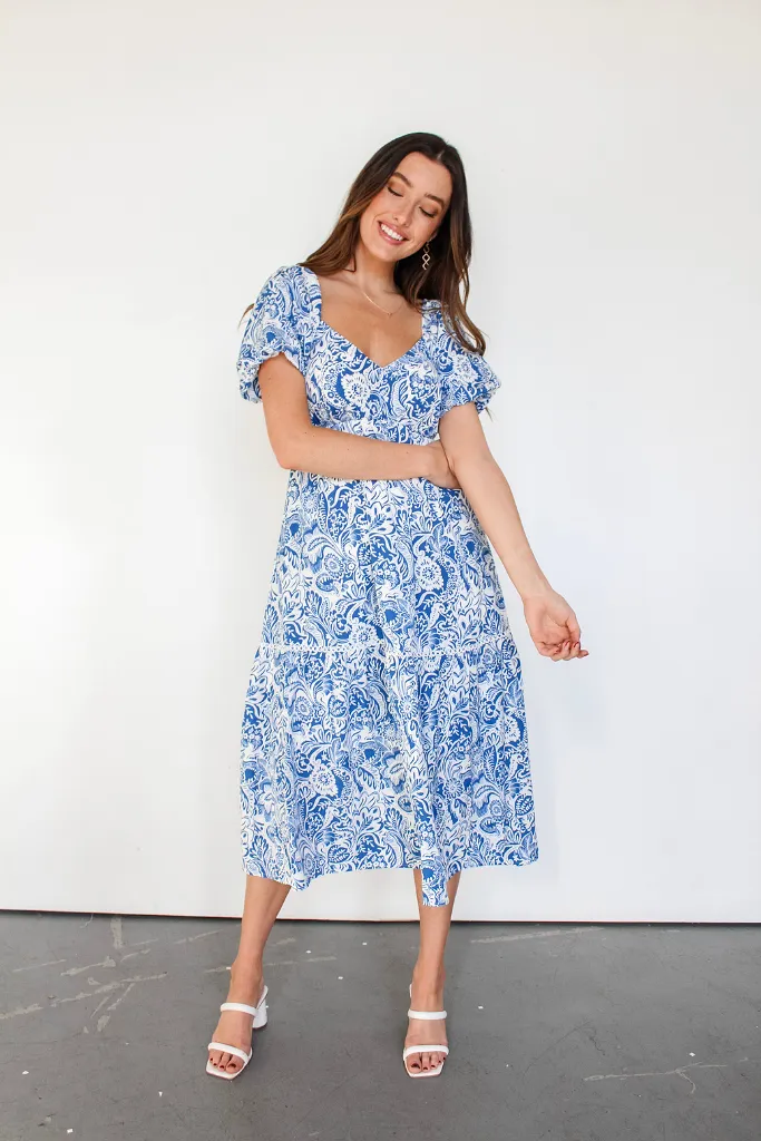 Tea Time Paisley Midi Dress