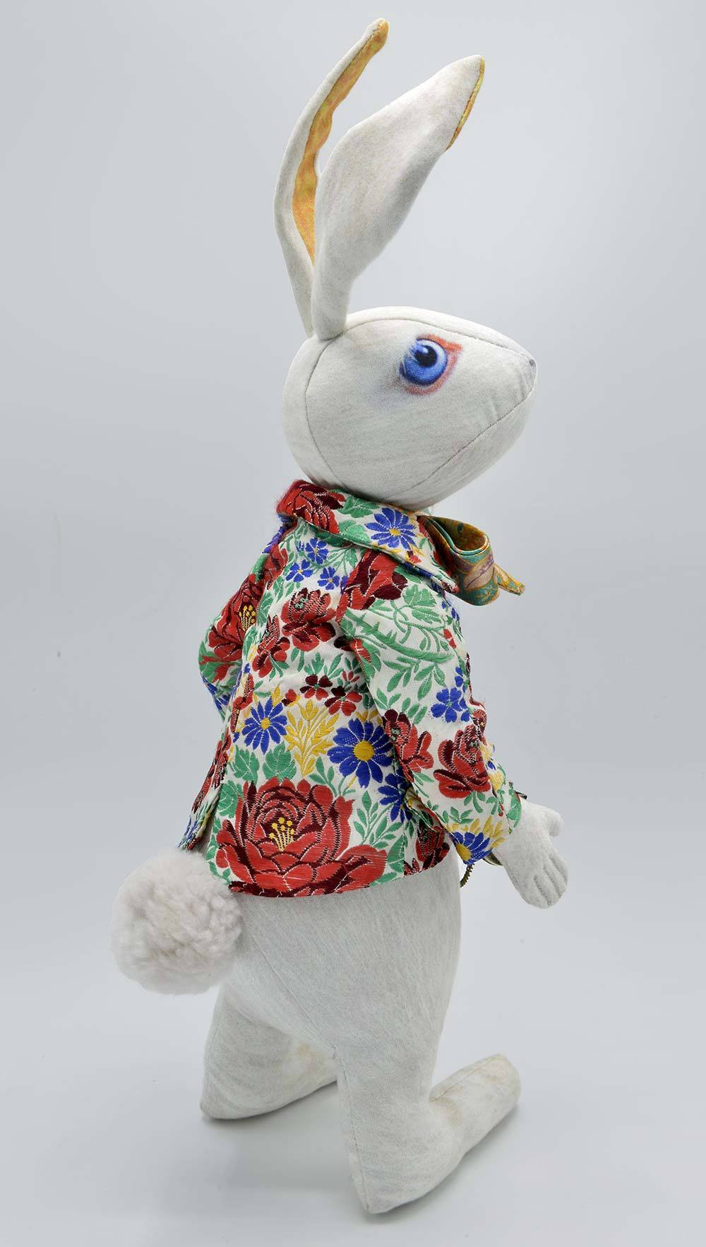 The White Rabbit with jacket in antique Bohemian floral ribbon