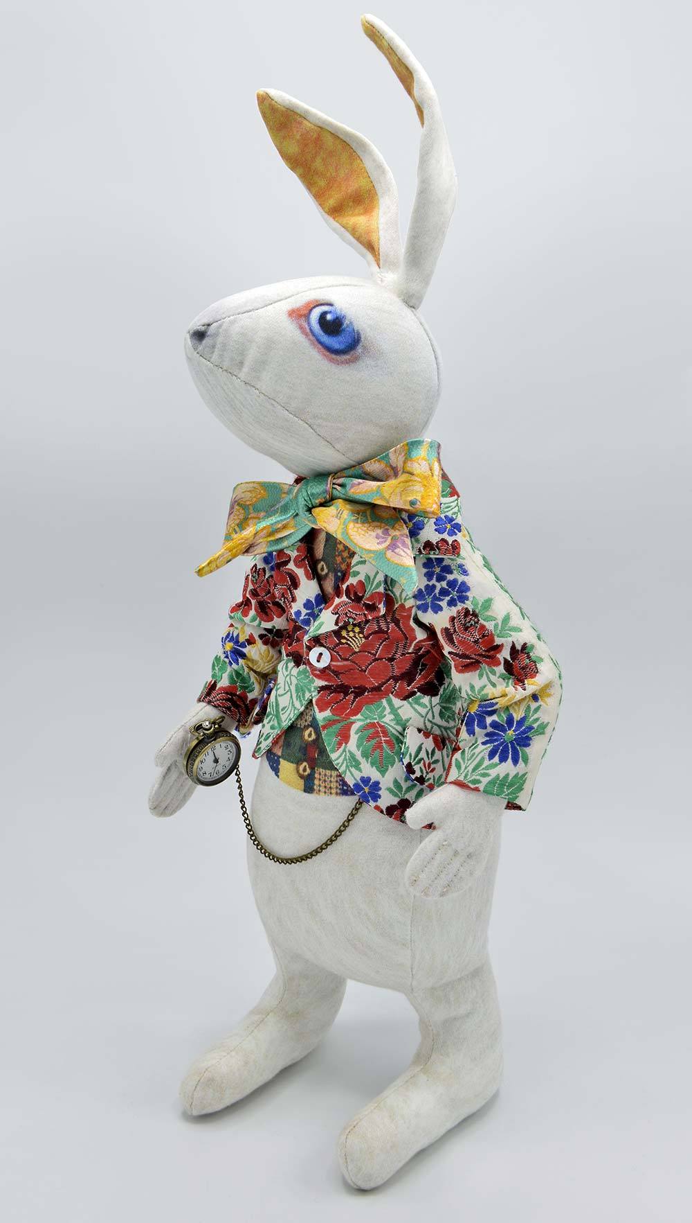 The White Rabbit with jacket in antique Bohemian floral ribbon