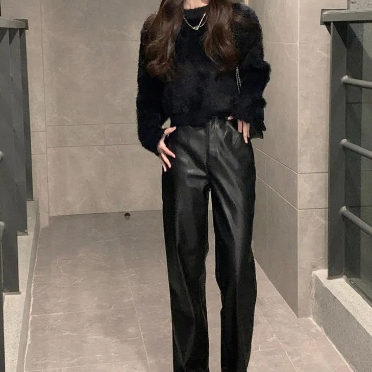 THEODORA HIGH WAISTED FAUX LEATHER PANTS