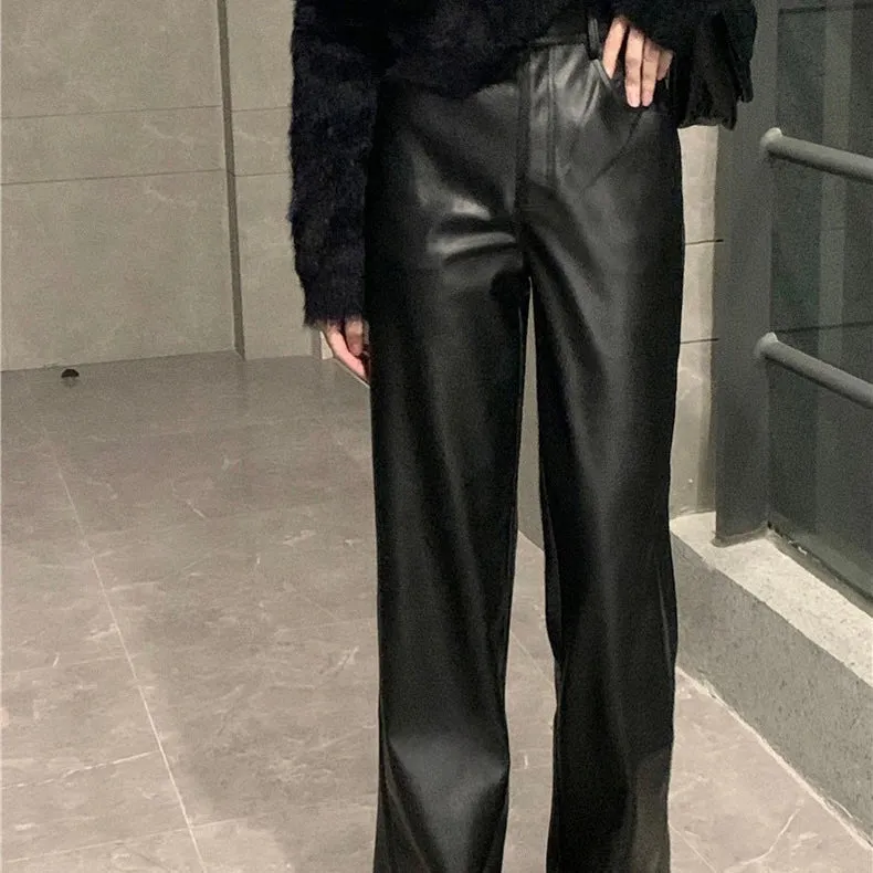 THEODORA HIGH WAISTED FAUX LEATHER PANTS