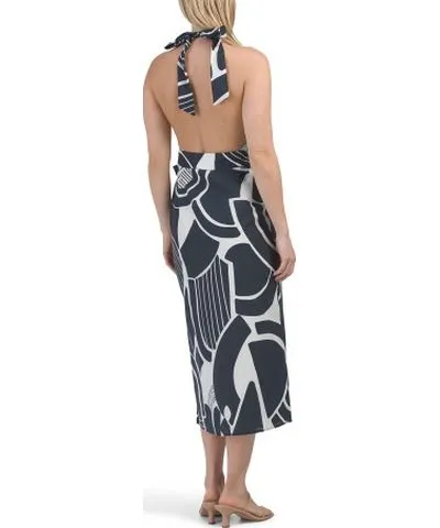 Tj Maxx Printed Halter Midi Dress For Women