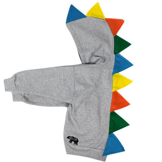 Toddler Dino Hoodie - Cute Boy Dinosaur Hoodie - Primary Colors Dinosaur Sweater - Skittlesaurus