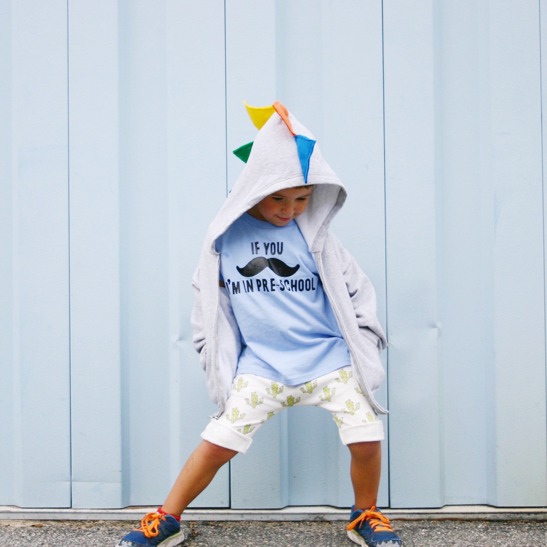 Toddler Dino Hoodie - Cute Boy Dinosaur Hoodie - Primary Colors Dinosaur Sweater - Skittlesaurus