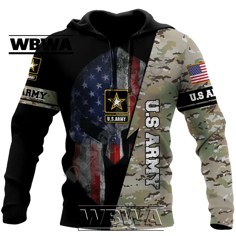 Veteran Military Army Suit Soldier Camo Hoodie