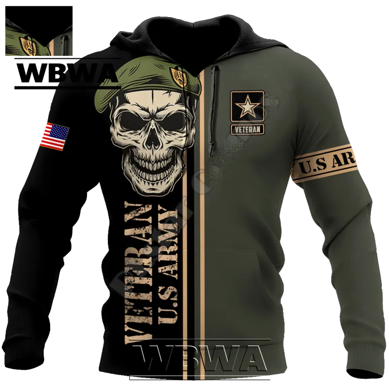 Veteran Military Army Suit Soldier Camo Hoodie