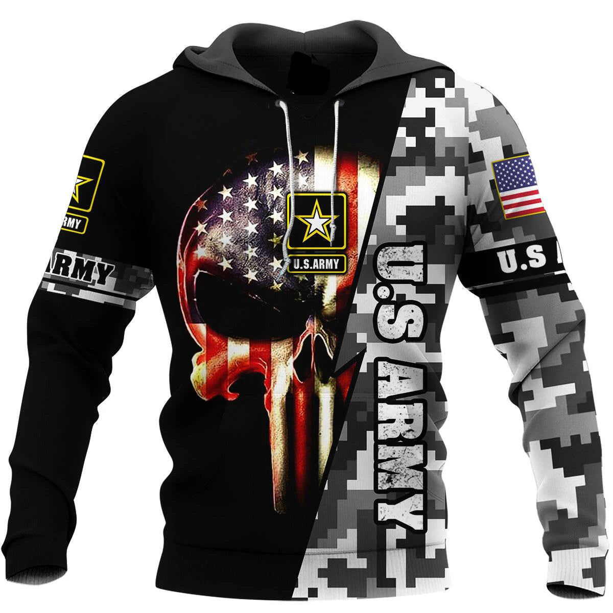 Veteran Military Army Suit Soldier Camo Hoodie