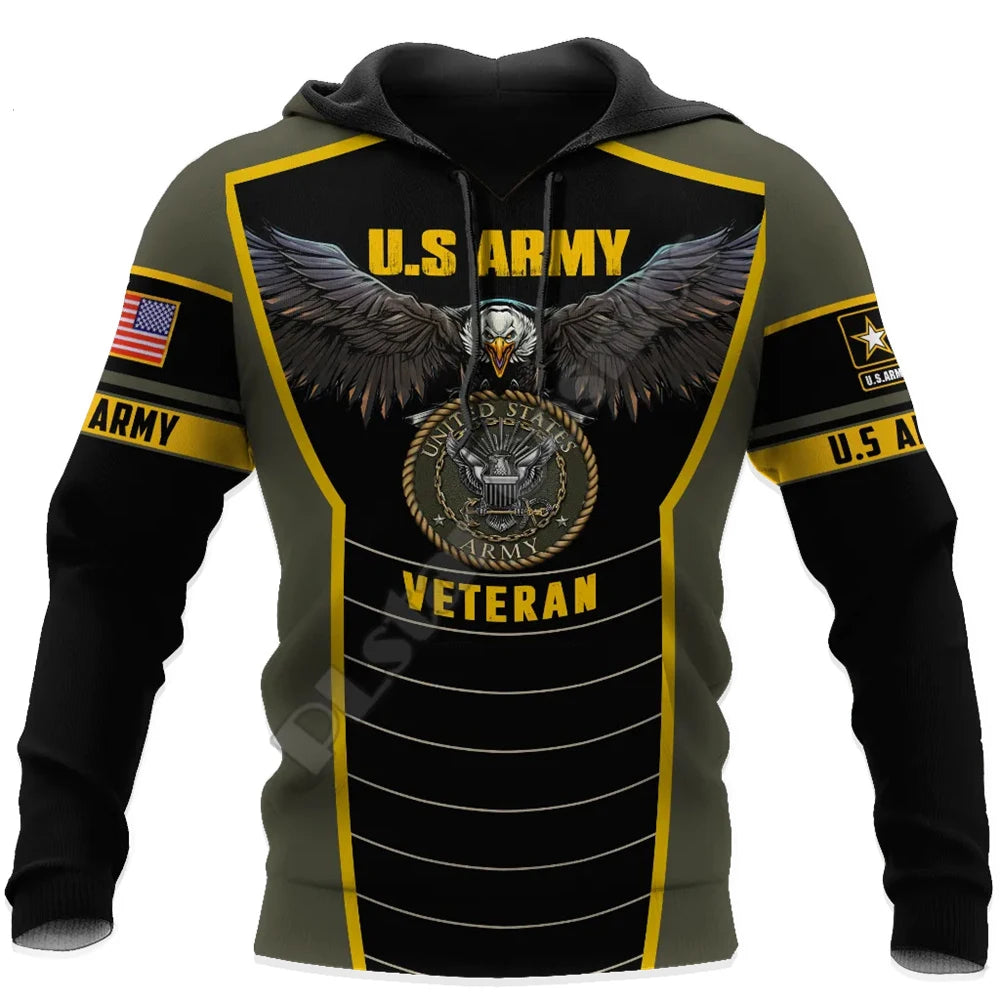 Veteran Military Army Suit Soldier Camo Hoodie