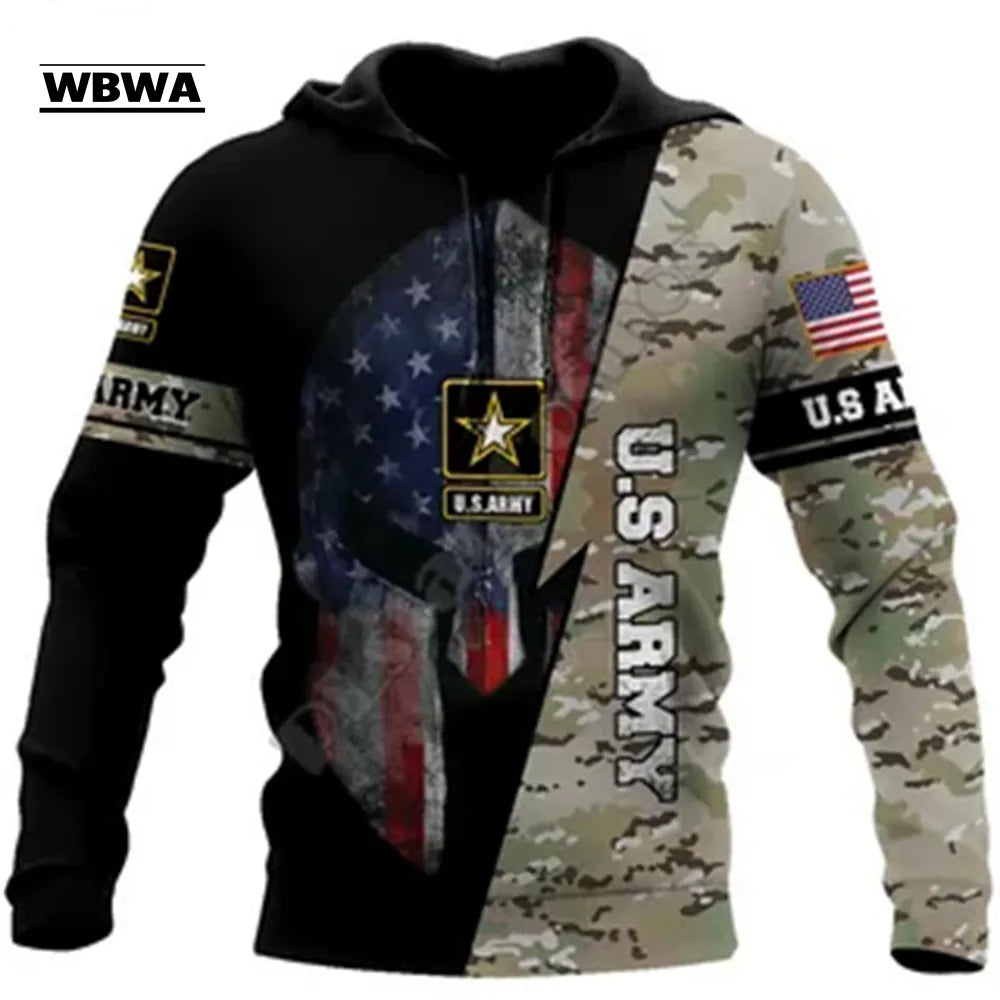 Veteran Military Army Suit Soldier Camo Hoodie