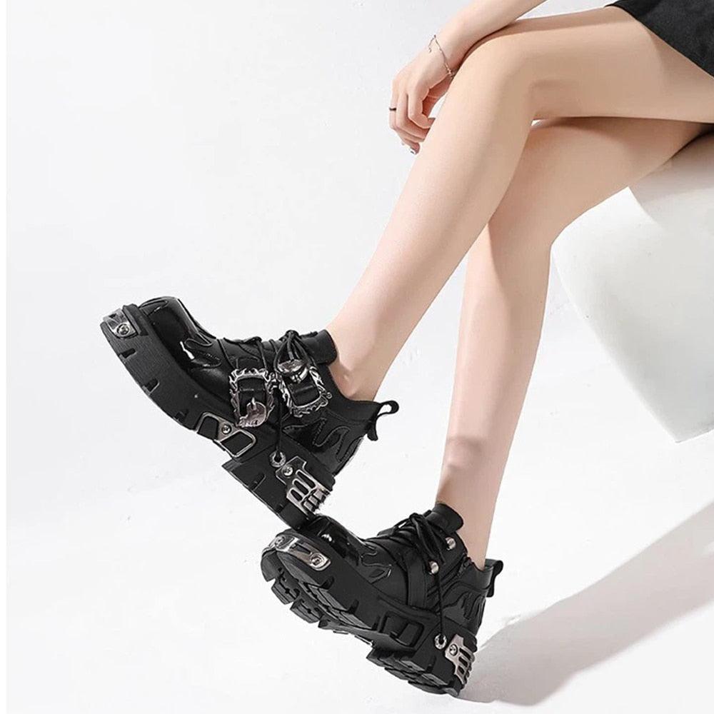 Vintage Rock Metal Platform Shoes