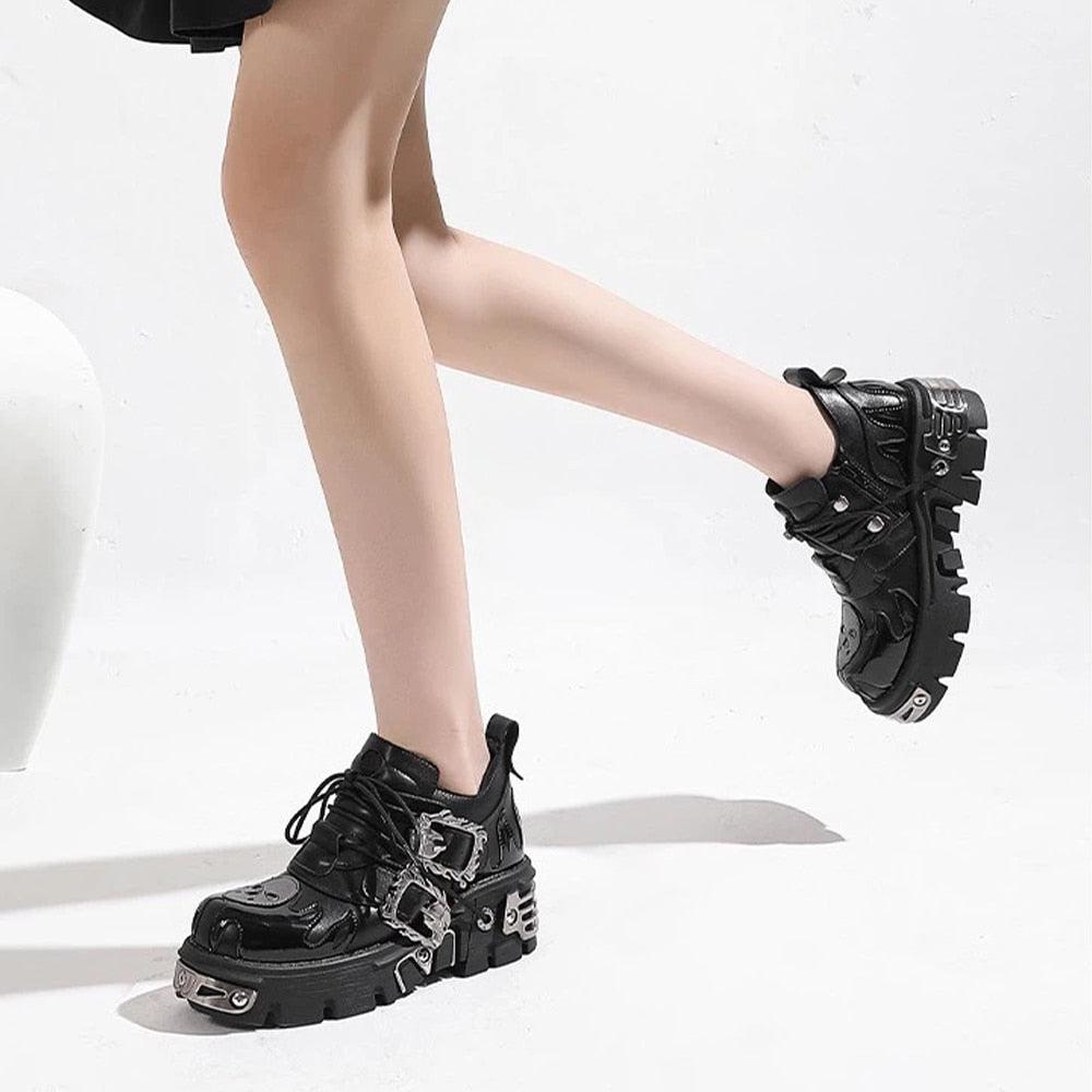 Vintage Rock Metal Platform Shoes