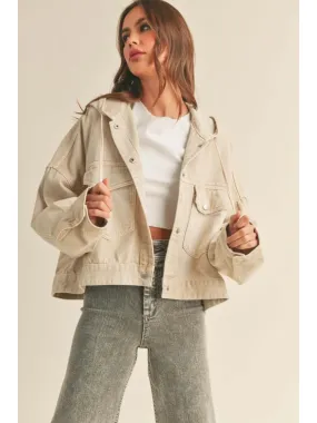 Washed Beige Denim Jacket