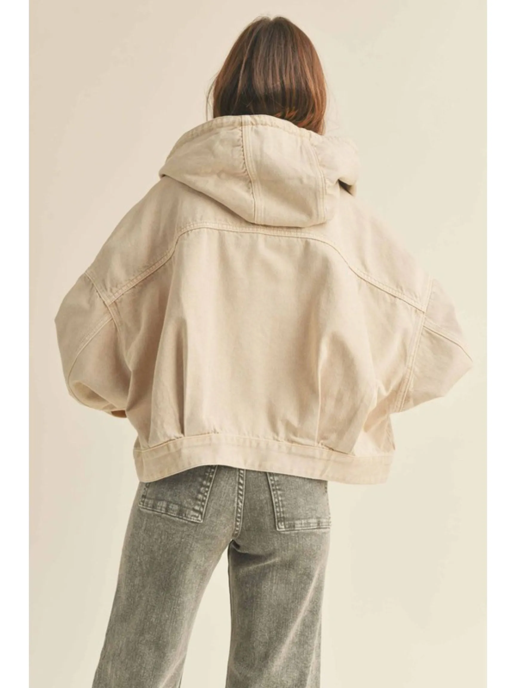 Washed Beige Denim Jacket