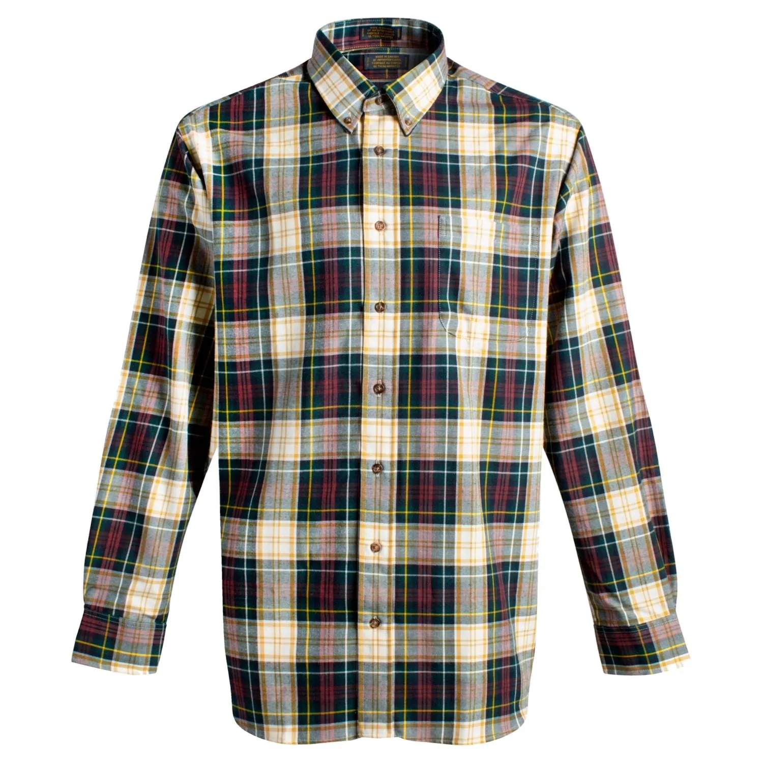 Weathered Campbell Tartan Cotton and Wool Blend Button-Down Shirt (Tailored Fit) by Viyella