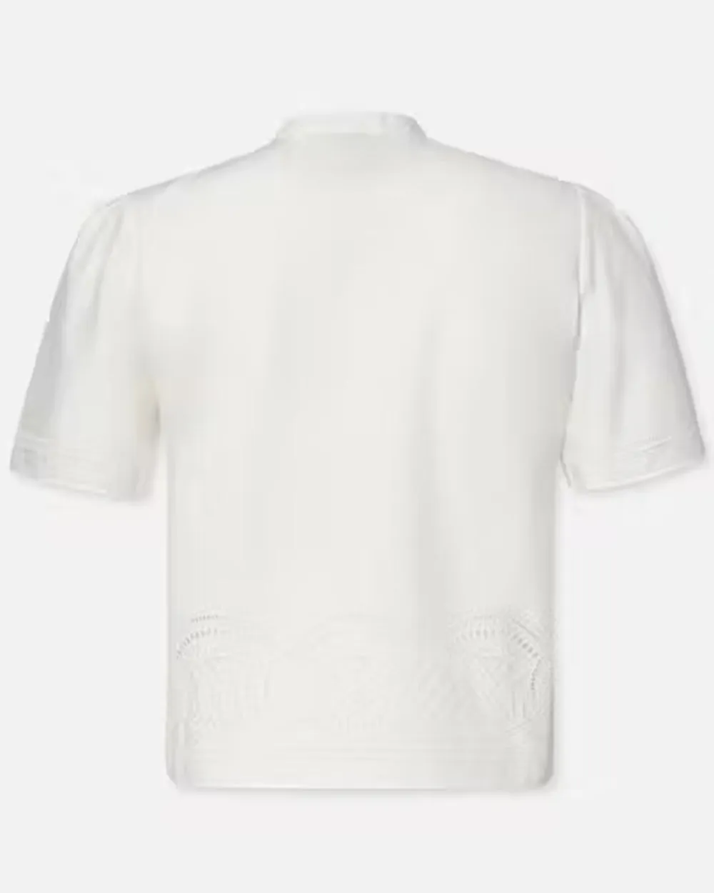 White Embroidered Short Sleeve Shirt