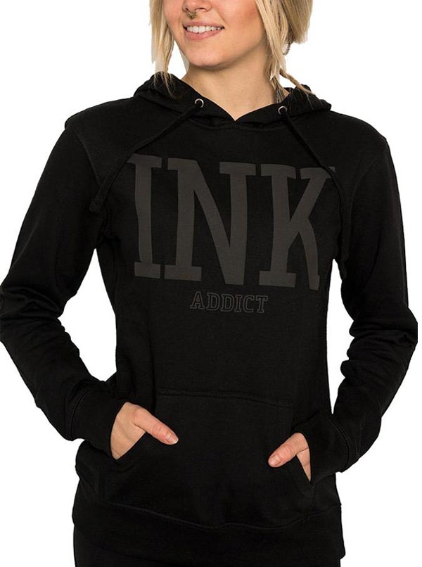 Women's Ink College Puff Hoodie (Black Collection)