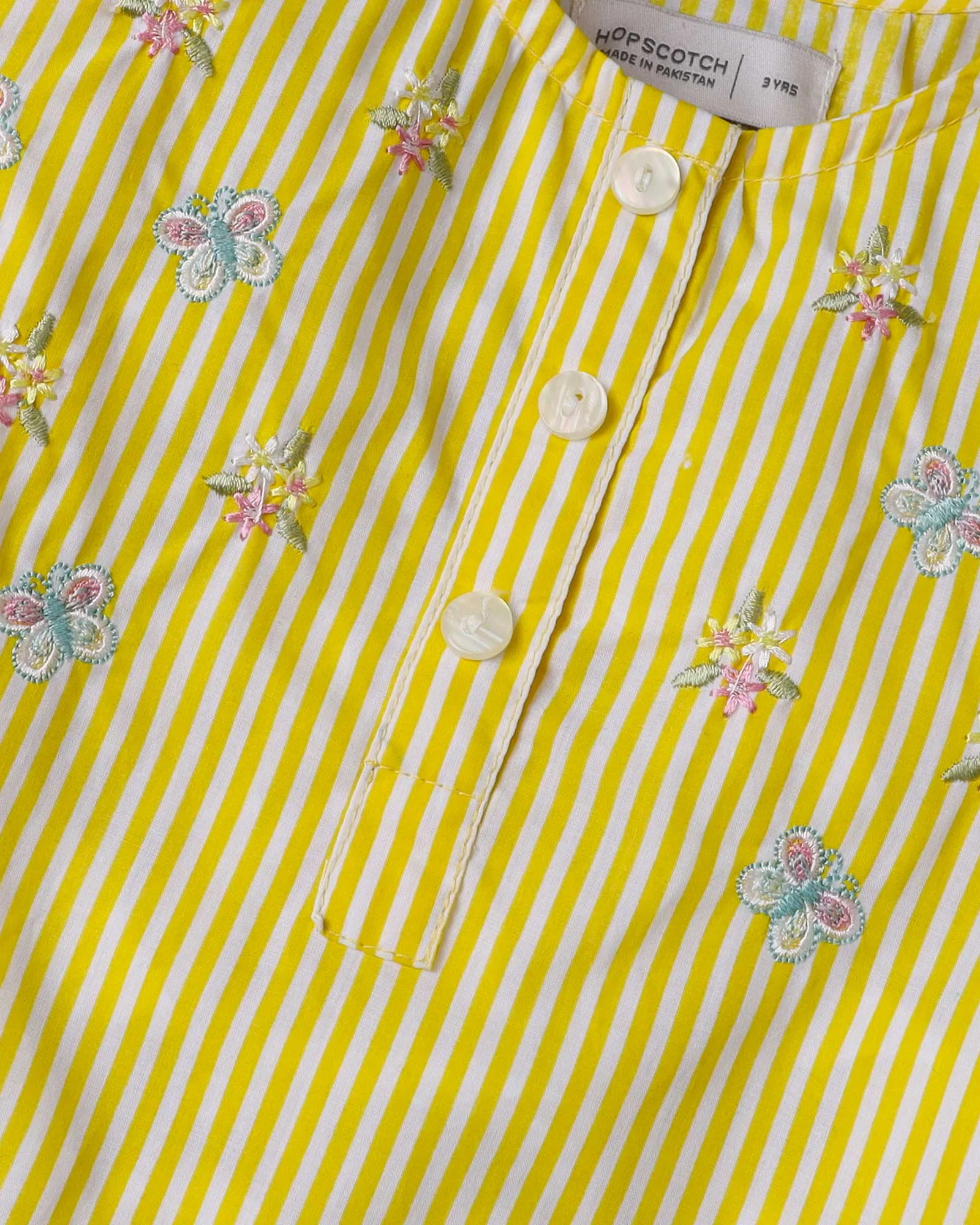 Yellow Striped Butterfly Tunic