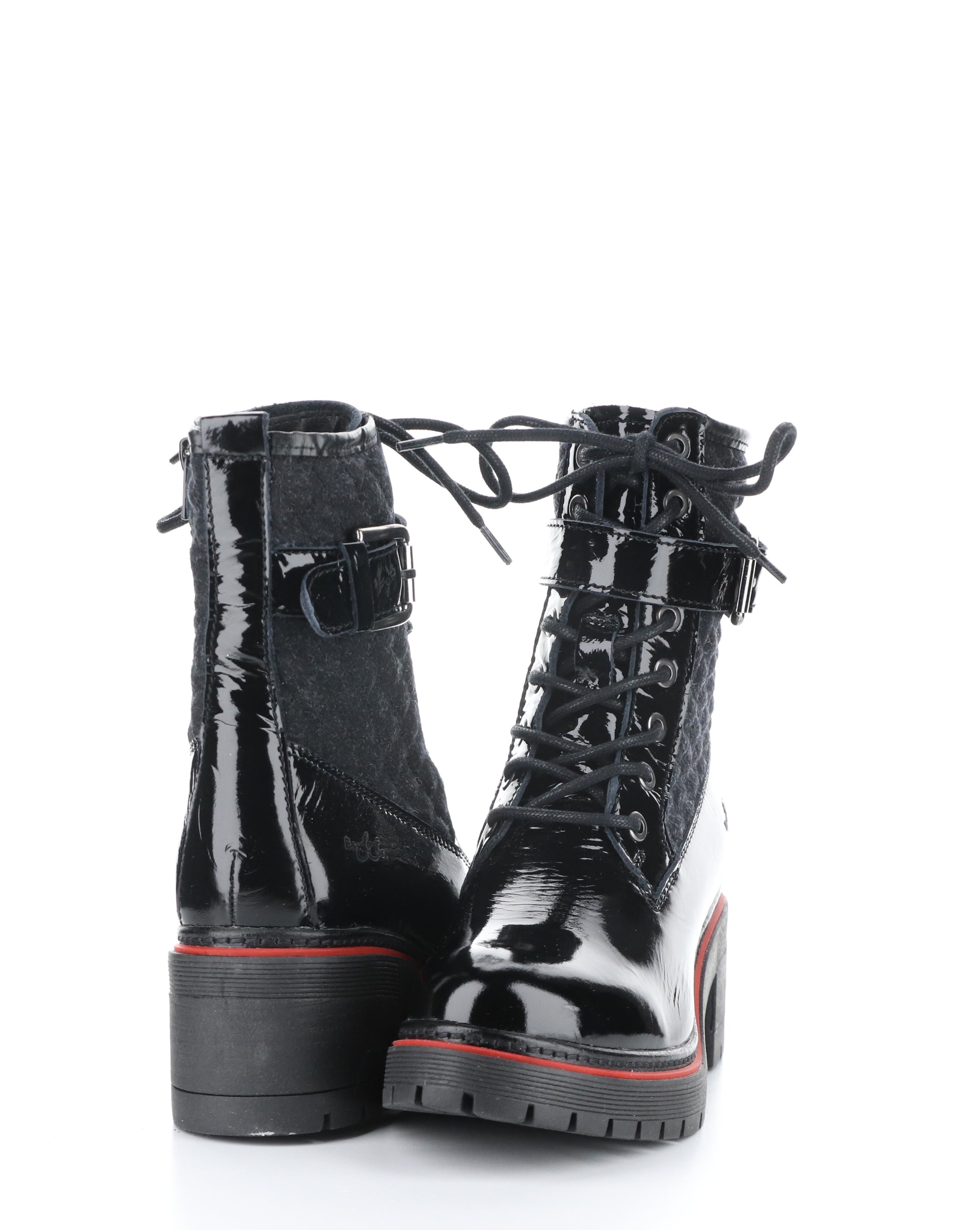 ZING BLACK Round Toe Boots